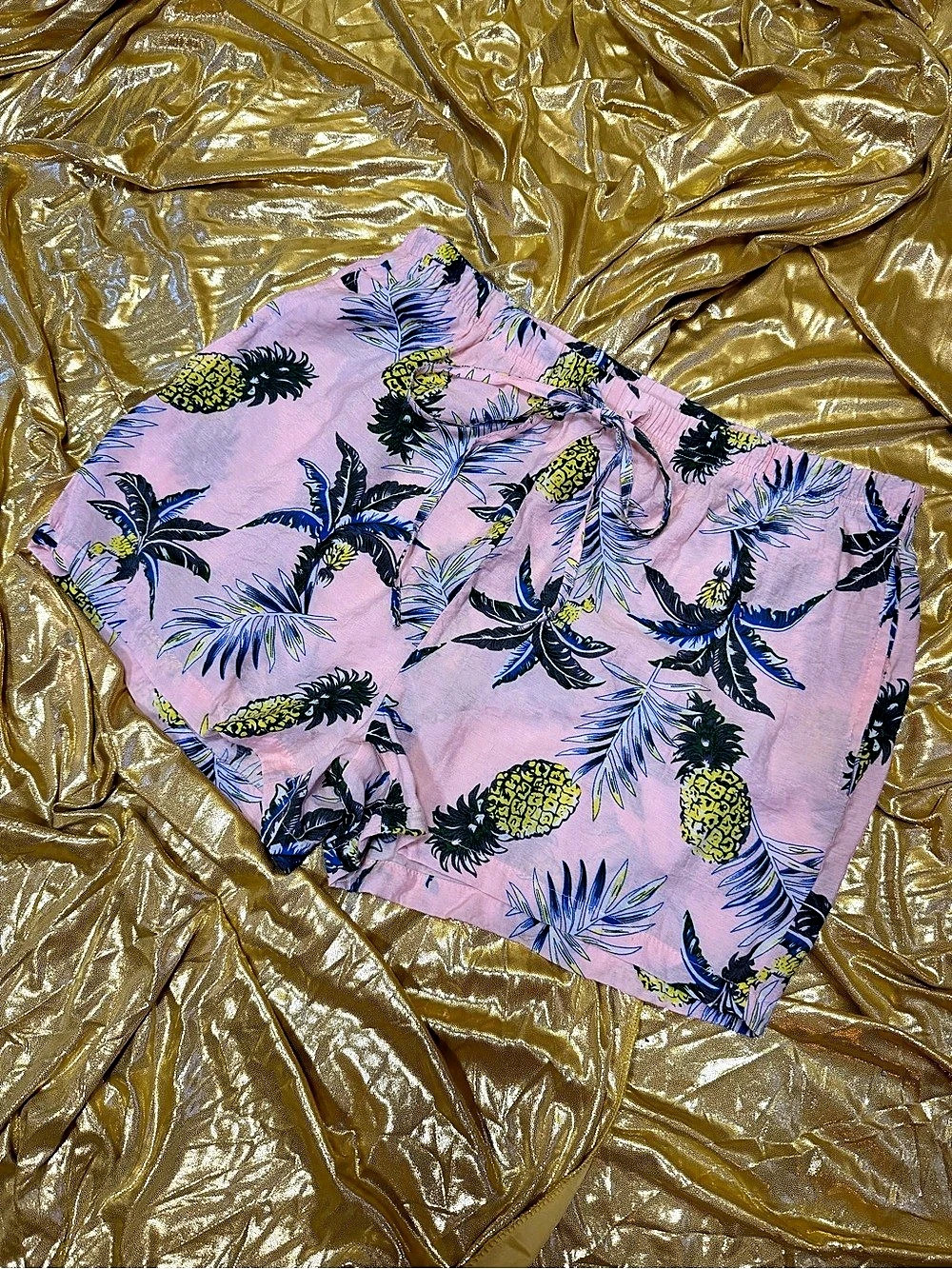 Pineapple Print Shorts in Pink size large